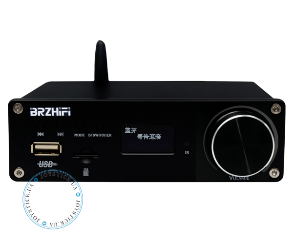 Підсилювач двоканальний BRZHIFI Audio C40 Hi-Fi 130x2 Вт на базі TPA3250 та ЦАП ES9023 - підтримка Bluetooth та пульта керування Колір Чорний